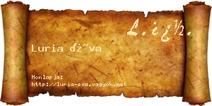 Luria Éva névjegykártya